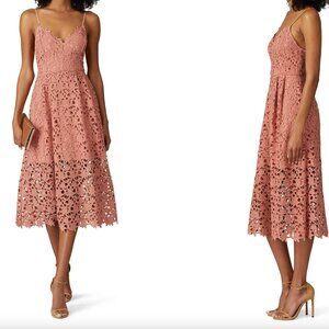 ASTR the Label Lace A-Line Midi Dress in Pink Mauve
